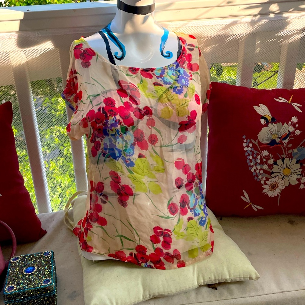 Sheer vintage floral top